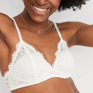 Aerie Real Power Wireless Push Up Eyelash Lace Bra Soft Muslin 36D NWOT